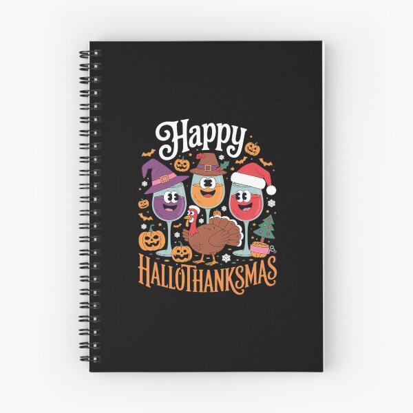 Item preview, Happy Hallothanksmas Halloween Wine Thanksgiving Christmas designed and sold by RsFilsingerArt.
