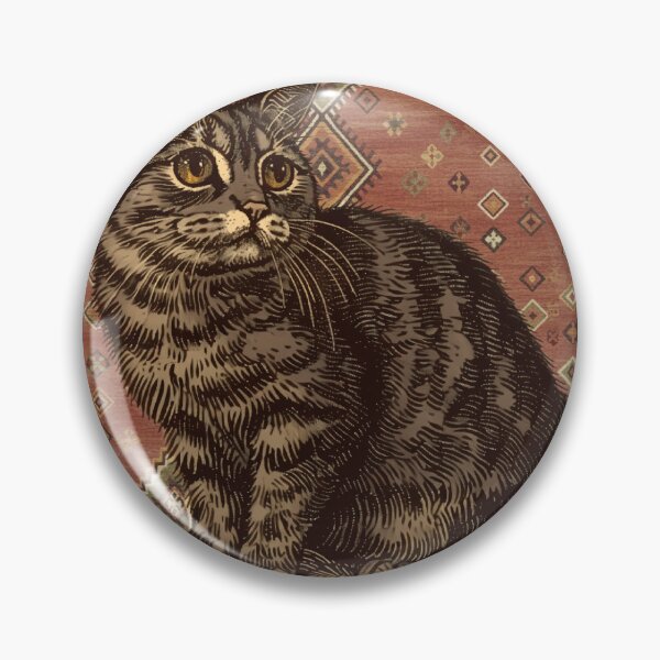 Item preview, Vintage Tabby Cat on Moroccan Rug designed and sold by designwiss.