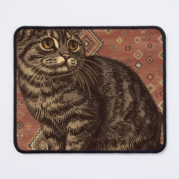 Item preview, Vintage Tabby Cat on Moroccan Rug designed and sold by designwiss.