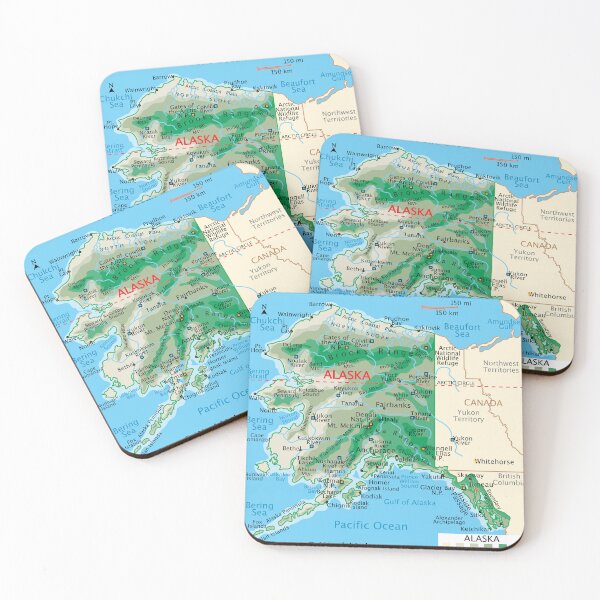 Item preview, Alaska Map – Mountains, Rivers & Coastal Regions designed and sold by WorldAtlas.com.