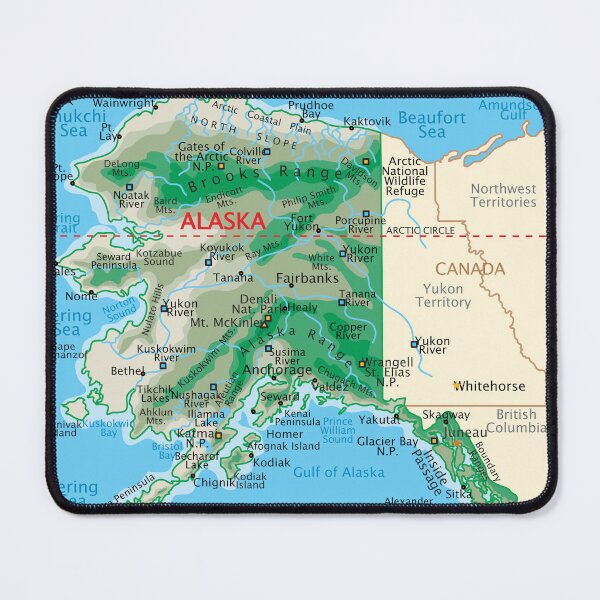Item preview, Alaska Map – Mountains, Rivers & Coastal Regions designed and sold by WorldAtlas.com.