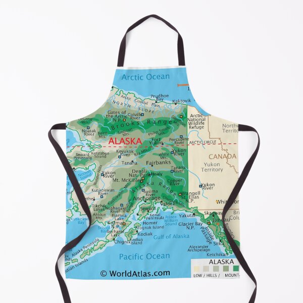 Item preview, Alaska Map – Mountains, Rivers & Coastal Regions designed and sold by WorldAtlas.com.