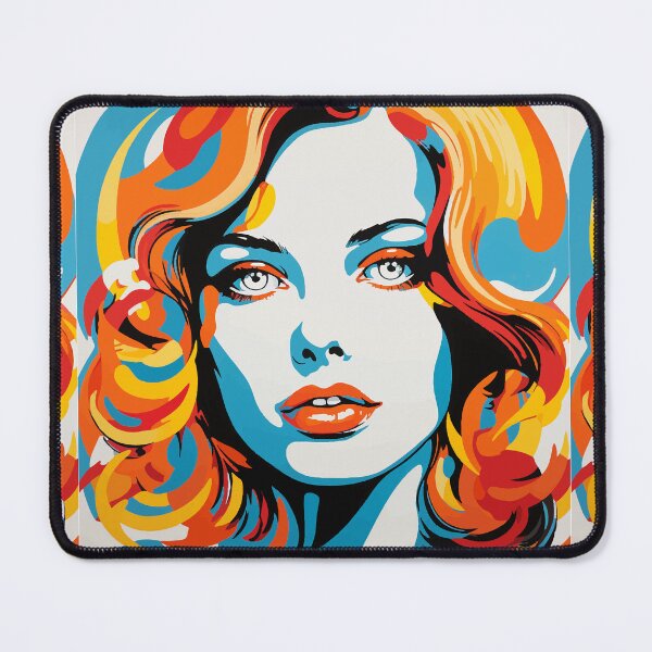 Item preview, Pop art portrait of a pretty woman with curly hair designed and sold by y-a-y.