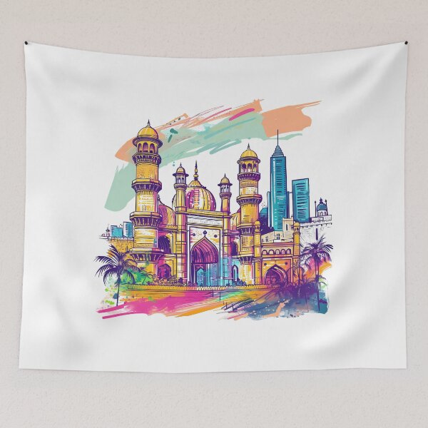Item preview, Colorful Islamic Architecture Cityscape designed and sold by DesignArtist.ia.