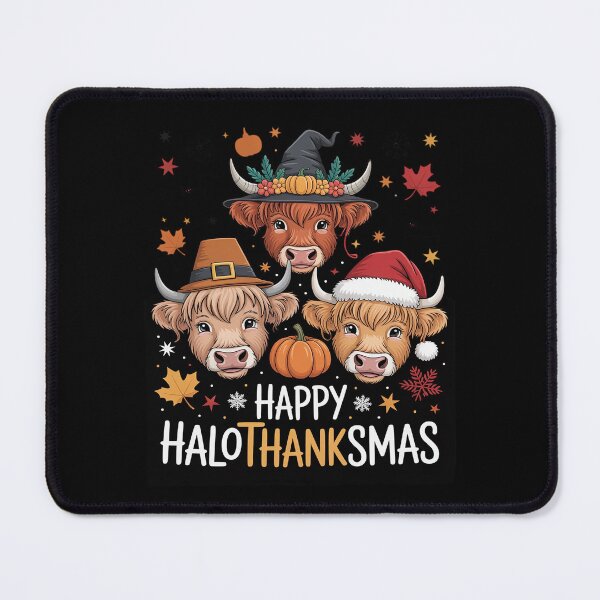 Item preview, Happy Hallothanksmas Highland Cow Halloween Christmas designed and sold by RsFilsingerArt.