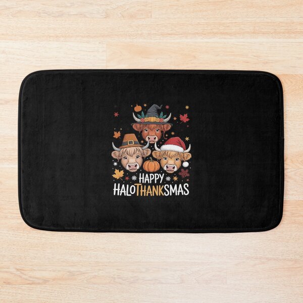 Item preview, Happy Hallothanksmas Highland Cow Halloween Christmas  designed and sold by RsFilsingerArt.