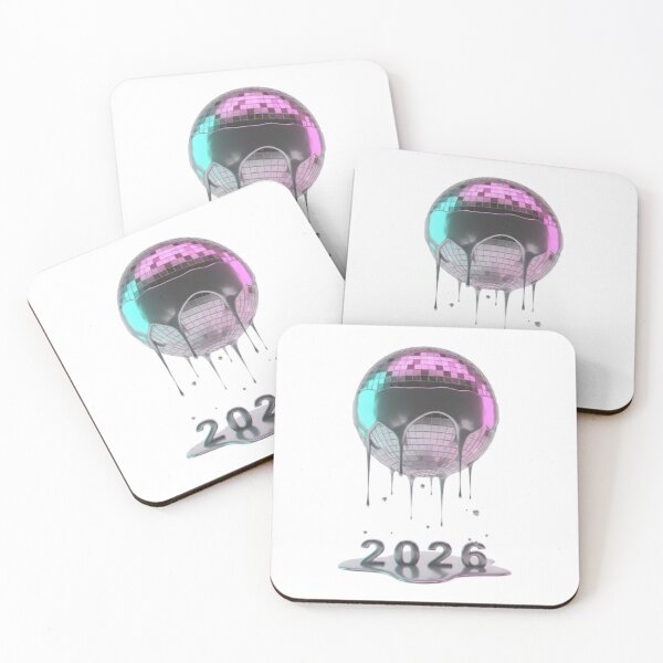 Item preview, Melting Disco Ball 2026 | Retro Y2K New Year Party Art designed and sold by Rosuma Designs.