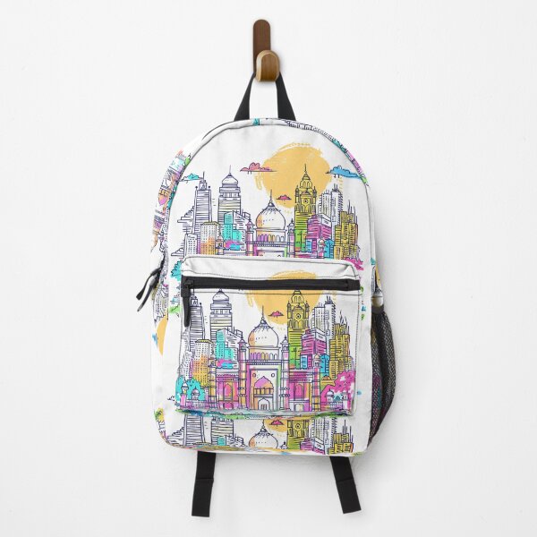 Item preview, Colorful Islamic Cityscape with Mosque and Modern Skyline designed and sold by DesignArtist.ia.