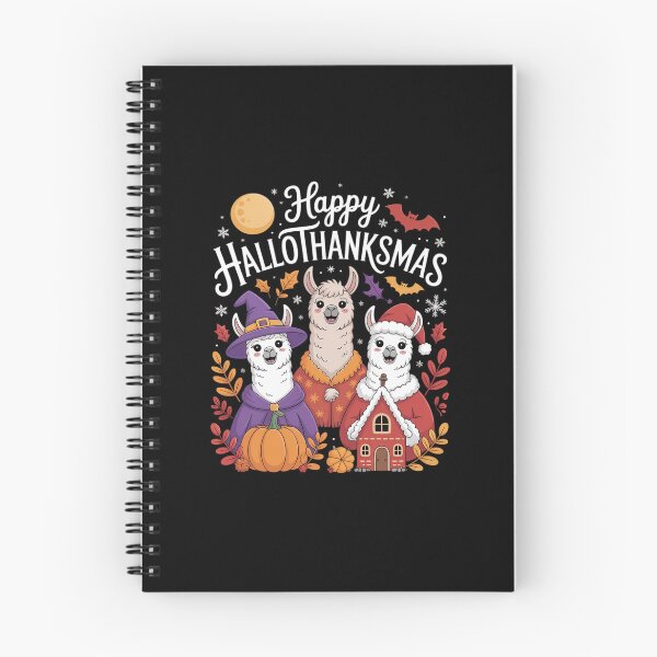 Item preview, Happy Hallothanksmas Llamas Halloween Thanksgiving Xmas Fun  designed and sold by RsFilsingerArt.
