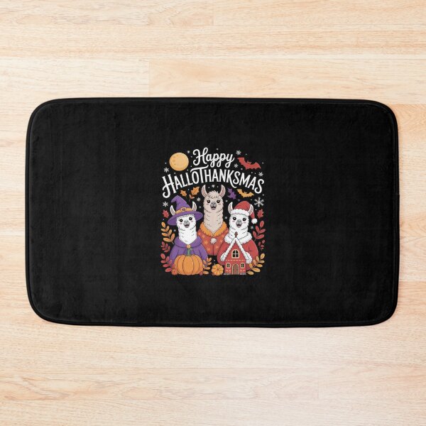 Item preview, Happy Hallothanksmas Llamas Halloween Thanksgiving Xmas Fun  designed and sold by RsFilsingerArt.