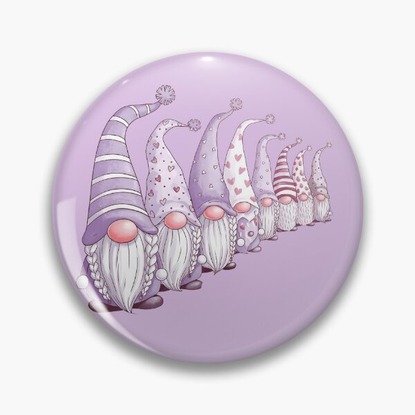 Item preview, Whimsical Lavender Christmas Gnomes Poster – Cute Pastel Nordic Gonks with Hearts and Stripes designed and sold by ZyxDes.