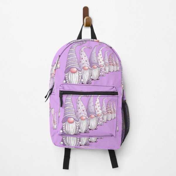 Item preview, Whimsical Lavender Christmas Gnomes Poster – Cute Pastel Nordic Gonks with Hearts and Stripes designed and sold by ZyxDes.