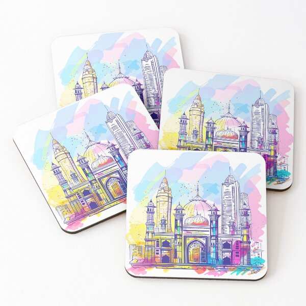 Item preview, Modern Islamic Cityscape with Colorful Mosque designed and sold by DesignArtist.ia.