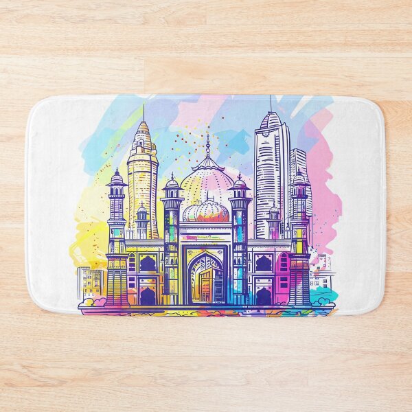 Item preview, Modern Islamic Cityscape with Colorful Mosque designed and sold by DesignArtist.ia.