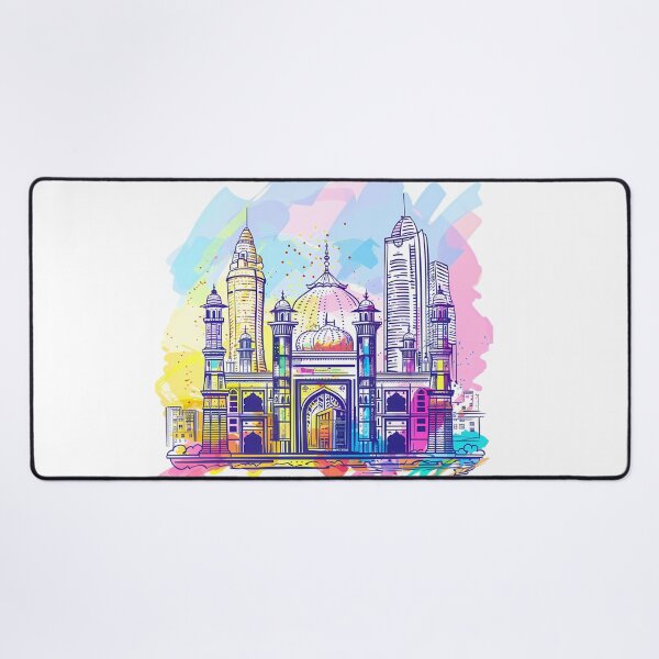 Item preview, Modern Islamic Cityscape with Colorful Mosque designed and sold by DesignArtist.ia.