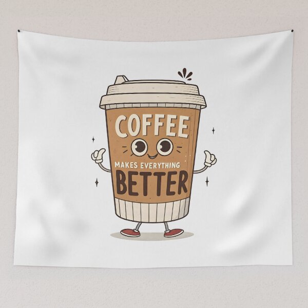 Item preview, Coffee Makes Everything Better Cute Art designed and sold by Bright Vibe Designs.