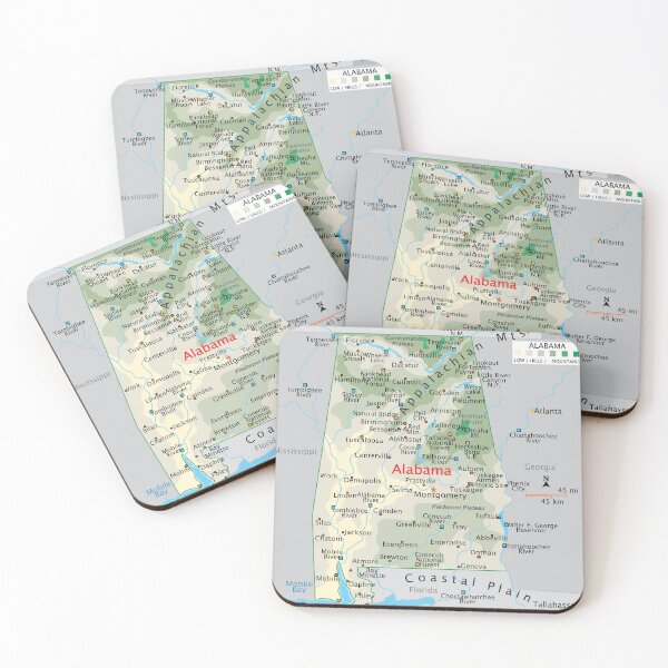 Item preview, Alabama Map – Rivers, Mountains & Cities designed and sold by WorldAtlas.com.
