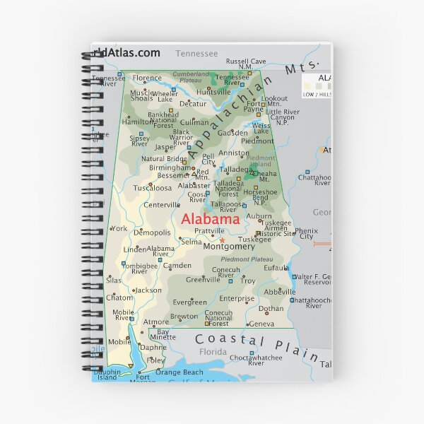 Item preview, Alabama Map – Rivers, Mountains & Cities designed and sold by WorldAtlas.com.