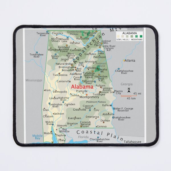 Item preview, Alabama Map – Rivers, Mountains & Cities designed and sold by WorldAtlas.com.