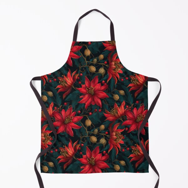 Item preview, Dark Red Festive Floral Pattern designed and sold by Jirka Svetlik, Studio Illuvision.