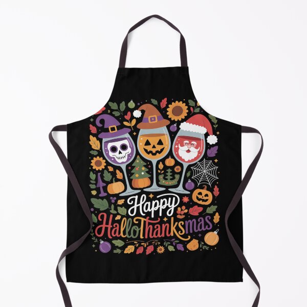 Item preview, Happy Hallothanksmas Wine Halloween Thanksgiving Christmas designed and sold by NailMolisa.