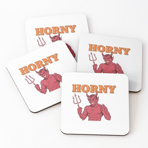 Item preview, Horny, Devil, devil pun, satan, funnyfits70, Humor, Funny, retro, vintages, funny quotes, animal humor, designed and sold by FunnyFits70.