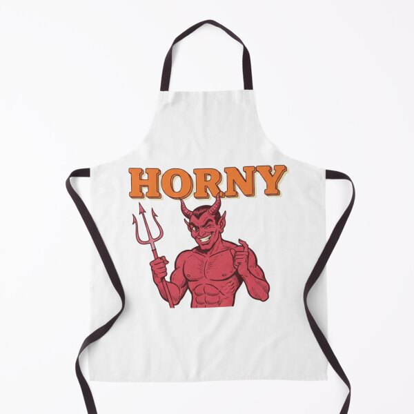 Item preview, Horny, Devil, devil pun, satan, funnyfits70, Humor, Funny, retro, vintages, funny quotes, animal humor, designed and sold by FunnyFits70.