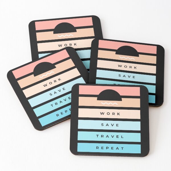 Item preview, Work Save Travel Repeat – Minimal Travel Motivation Poster designed and sold by ConfuseLab Alt.