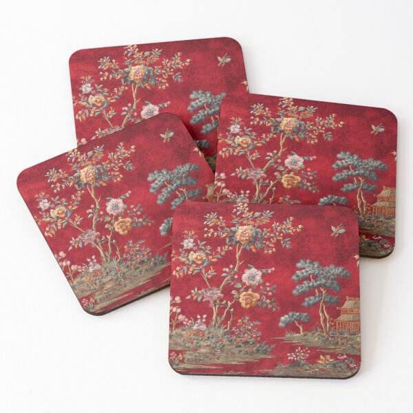 Item preview, Red Silk Floral Tree Carpet Pattern designed and sold by GrinGalore.