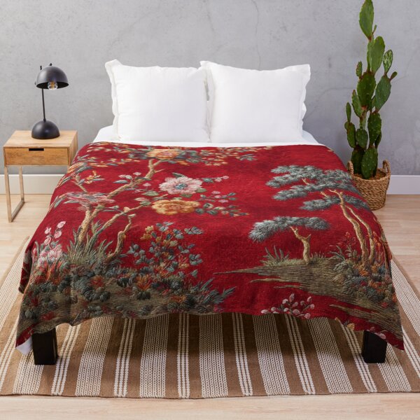 Item preview, Red Silk Floral Tree Carpet Pattern designed and sold by GrinGalore.
