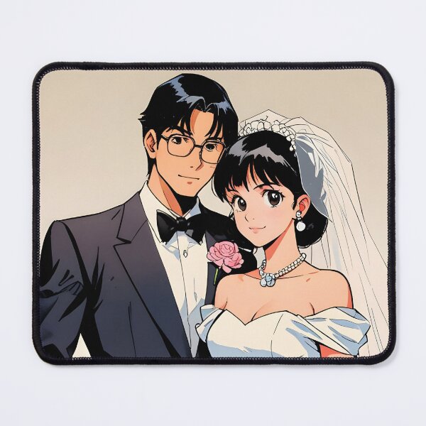Item preview, Retro Anime Wedding Couple Romantic Vintage Love Art designed and sold by RadiantGraphics.