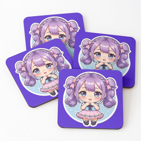 Item preview, Kawaii Purple Pigtail Anime Girl  designed and sold by Monkeysalad.