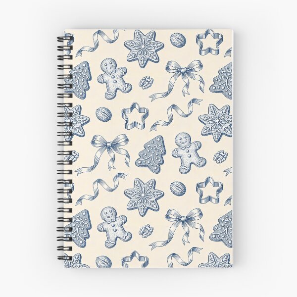 Item preview, Vintage Christmas pastries: Blue pattern with gingerbread designed and sold by AestheticsTime.