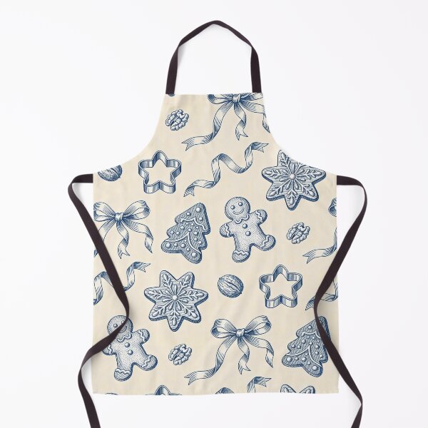 Item preview, Vintage Christmas pastries: Blue pattern with gingerbread designed and sold by AestheticsTime.