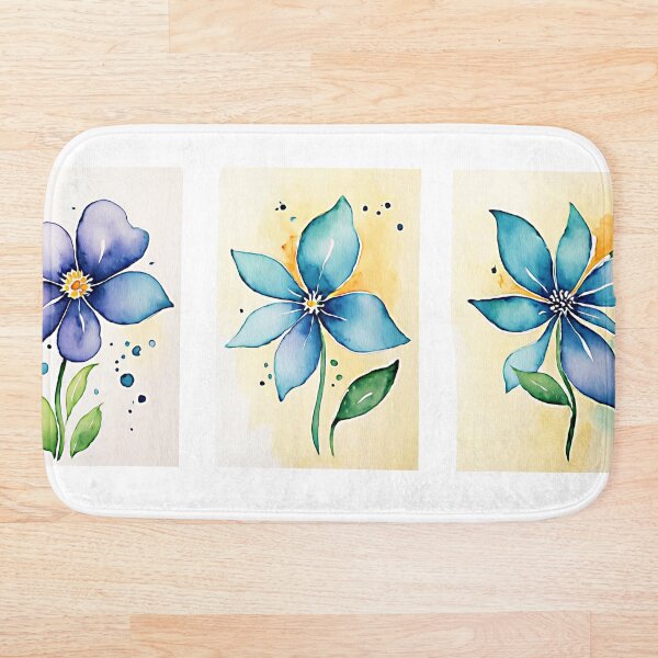 Aperçu de l'œuvre Trio bien-être à l'aquarelle – Art floral pour le yoga, pour maman et famille créée et vendue par Say-Hello-Crew.
