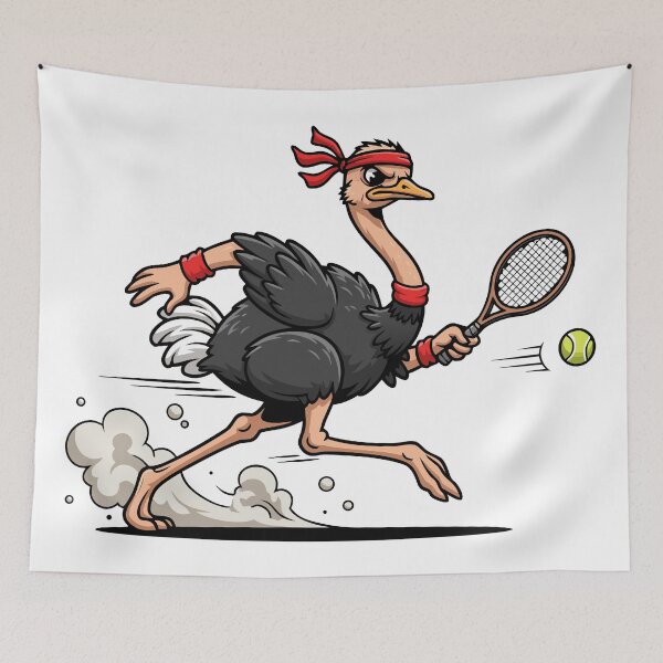 Item preview, Ostrich Playing Tennis designed and sold by Lydyb-creations.