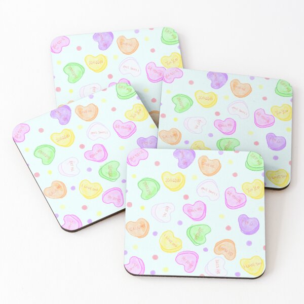 Item preview, Colourful Candy hearts pattern designed and sold by alanamaeart.