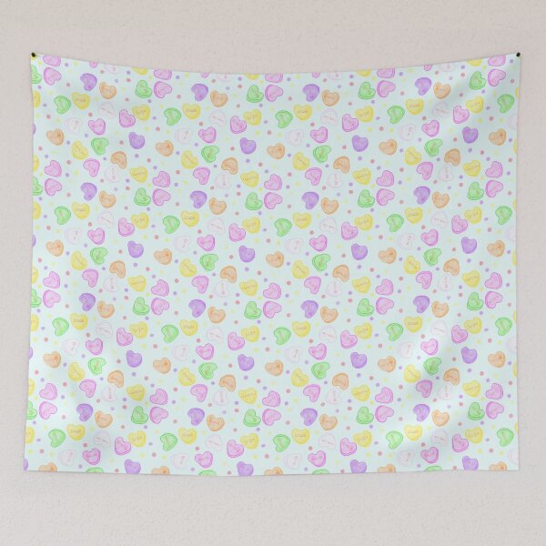 Item preview, Colourful Candy hearts pattern designed and sold by alanamaeart.
