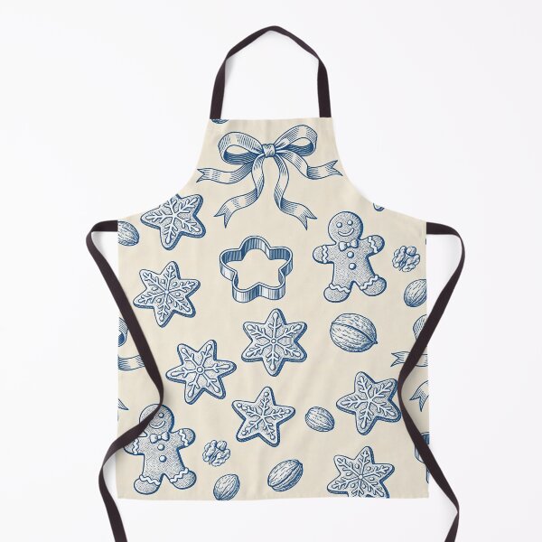 Item preview, Vintage Christmas pastries: Blue pattern with gingerbread designed and sold by AestheticsTime.