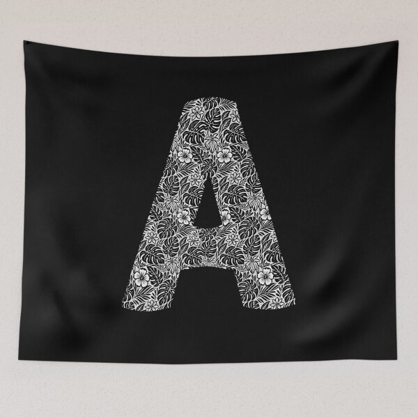 Item preview, Letter A with Black and White Floral Ethnic Ornament on Transparent Background designed and sold by InFrameVision.