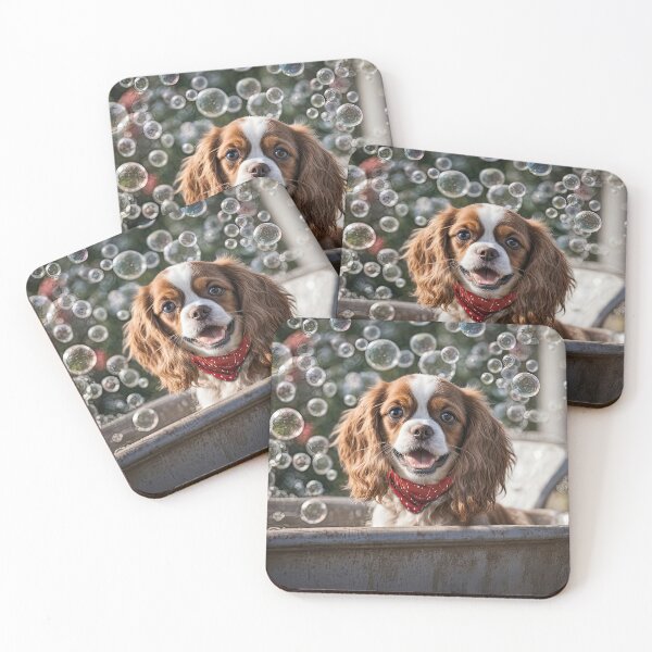 Item preview, Cavalier King Charles Spaniel in a Bubble Bath Cute designed and sold by Stephanie Laird.