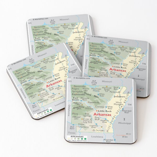 Item preview, Arkansas Map – Mountains, Rivers & Cities designed and sold by WorldAtlas.com.