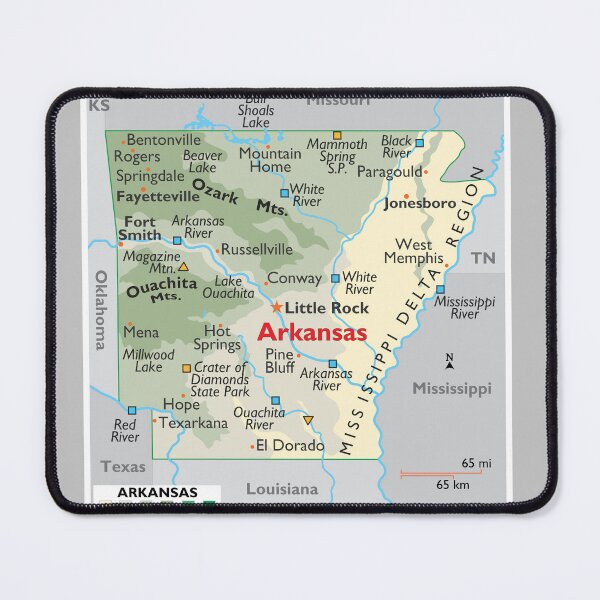 Item preview, Arkansas Map – Mountains, Rivers & Cities designed and sold by WorldAtlas.com.