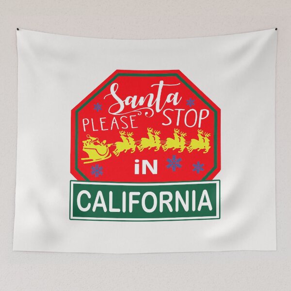 Item preview, Santa Please Stop In California; USA; Christmas; designed and sold by StickerApe.