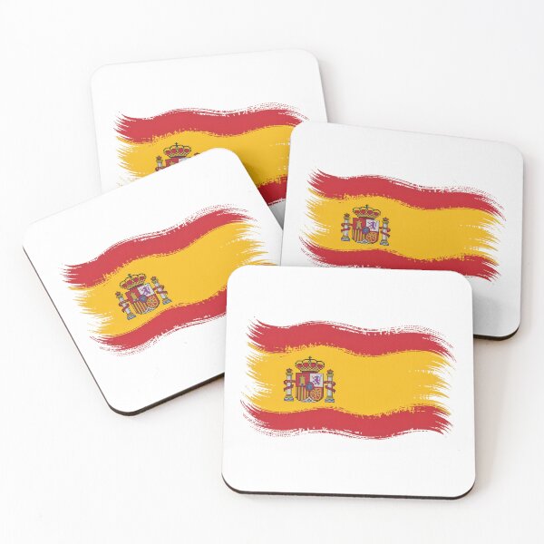 Item preview, Spain Flag Sticker – Brushstroke Red Yellow Red with Coat of Arms designed and sold by CircinusStore.