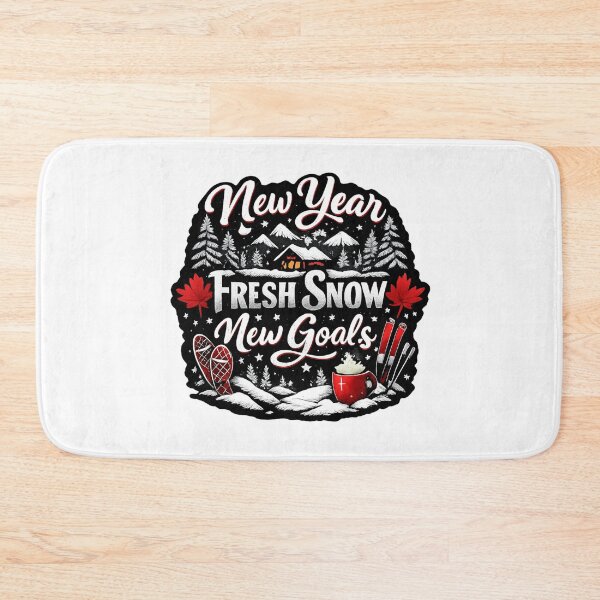Item preview, Canadian Winter New Year – Fresh Snow New Goals | Maple Leaf, Skiing & Winter Landscape designed and sold by mocci10.