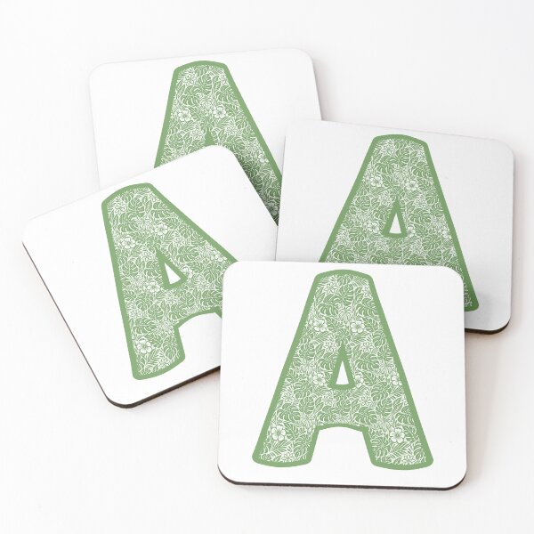Item preview, Letter A with Green Floral Ethnic Ornament on Transparent Background designed and sold by InFrameVision.