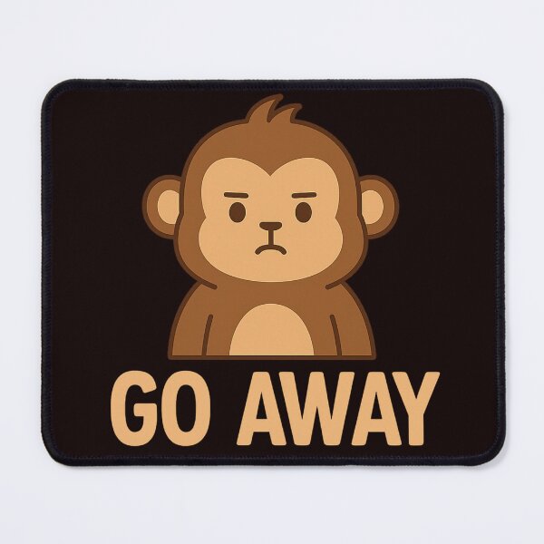 Item preview, Go Away Monkey – Funny Introvert Cartoon designed and sold by Papier Atelier Art.
