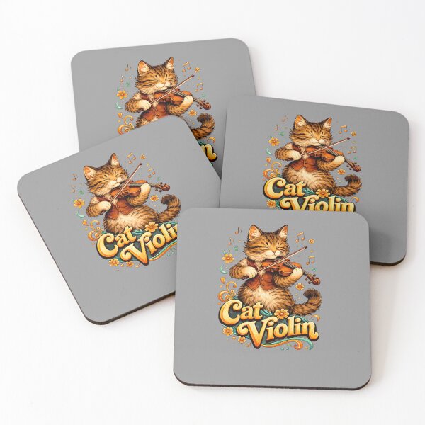 Item preview, Musical Cat Playing Violin Illustration designed and sold by Aileen404.