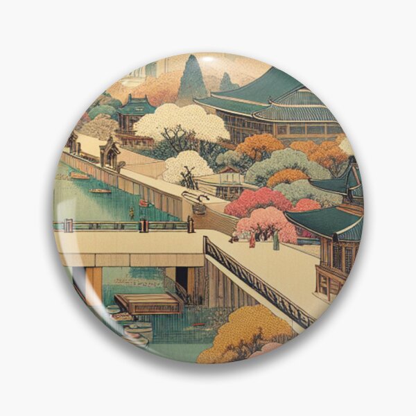 Item preview, Chandigarh Capitol Complex Ukiyo-e Japanese Style Indian Architecture Art designed and sold by Vandy Fullam.